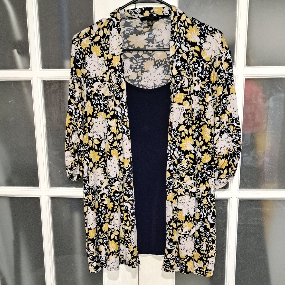 Espresso Floral Kimono Cardigan